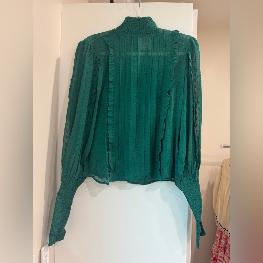 Farm Rio Emerald ruffled long sleeve blouse - Picture 8 of 8